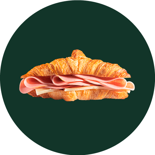 Sandwich croissant jamón inglés y queso